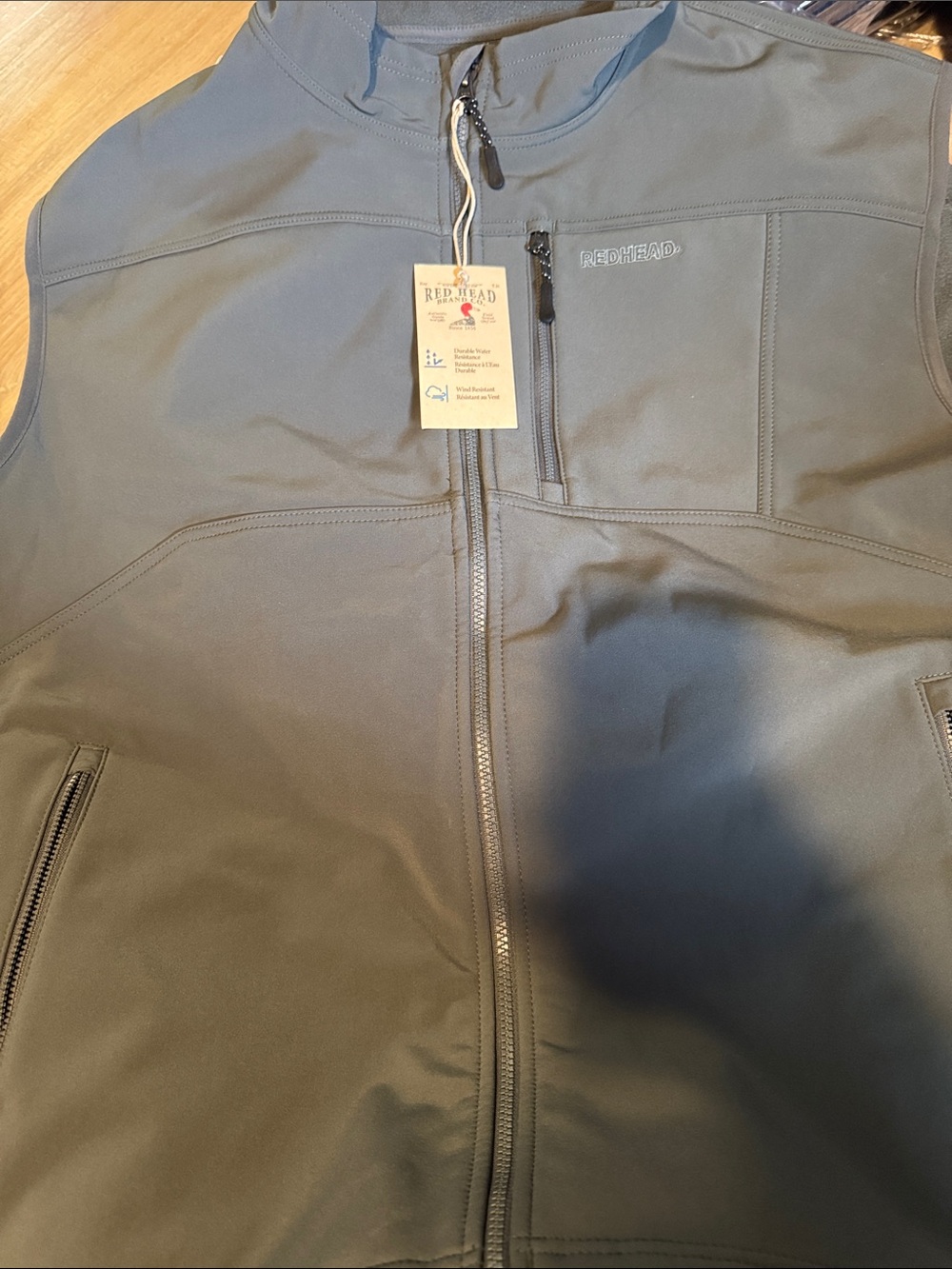 RedHead Men's Dark Gray Softshell Vest with Full Zip